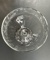 Vintage Clear Champagne Coupe Glass Optic Paneled 4 3/4″ Star Burst design