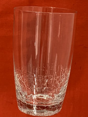 PIER 1, CHUNKY – CRACKLE GLASS, TUMBLERS (3)
