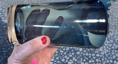 4 Anchor Hocking FLARE BLUE Sheer Thick Base 16 OZ Glass Tumbler 6” T X 3.5” W