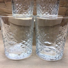 Libbey Old Fashioned Rocks Whiskey Glasses Clear Cut Crystal Diamond Set of 4