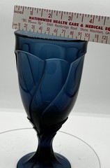 Vintage Noritake Midnight Blue Cobalt Optic Swirl Goblets 4Set Art Glass Goblets