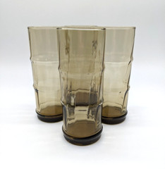 Libbey Bamboo Bash Tumbler Set Smokey Brown Optic Tiki Bar