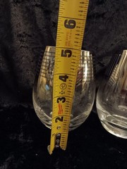 Mikasa Cheers Stemless Crystal Wine Glasses Metalic Silver Ombre Set 4 Signed