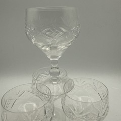 Vintage Webb Corbett Crystal Clear Glass Liquor Set of 4