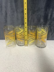 Vtg 12 Libbey Golden Wheat Glasses (4 Each 6.5” 12oz – 5.5” 10oz – 3.75” 6oz)￼