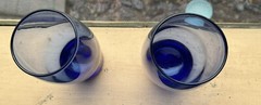 Libbey Perception Cobalt Blue Tapered Tumbler Drinking Glasses 16 Ounces Vintage