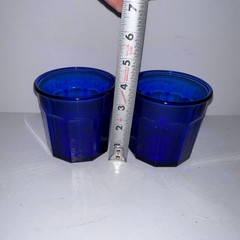 Luminarc Working Collection 14oz Cobalt Blue Tumblers 10-panel France Set of 4