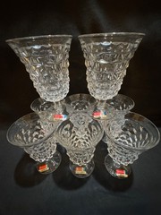 Fostoria American SET OF 8, 9 oz Low Goblets, 5 1/2″, Gorgeous Unused Condition