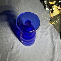 1 L.E. Smith Co. Cobalt Blue Mt. Pleasant Footed Glass Tumbler/Vase Glass Ware