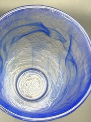 Set 2 Kosta Boda MINE Swirl Tumbler Blue & Lime Green Ulrica Hydman Vallien Tags