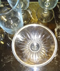 6 Vintage Libbey Duz Detergent Promo Drinking Glasses, Stem Blue Tint – (U)