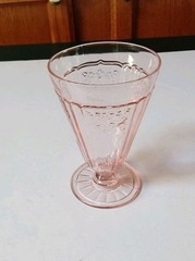 Anchor Hocking Glass MAYFAIR Open Rose Pink 5-1/4″ Footed Water Tumbler