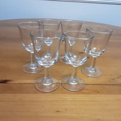 Small Cordial Aperitif Shot Pony Stemmed Glasses Made In France-3.75in-Lot Of 6
