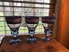3 Nice Libbey Nova Blue 16 Oz 7 1/2” Goblets Glasses