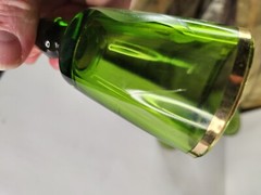 Vintage green sherry/ cordial glasses hand painted READ DESCRIPTION