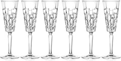Elegant Crystal Champagne Flutes – Set of 6 for Weddings 6.3 Oz