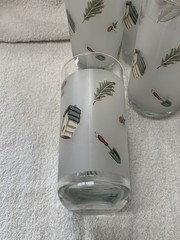 Set Of 4 Pfaltzgraff Naturewood Frosted Drinking Glasses/Tumblers 2.6W x 6¼»H.