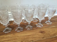 Set of 6 Fostoria Heritage 7.25” Glass Water Goblets VGC