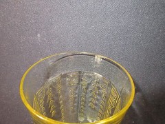 Hocking Princess Ice Tea Flat Tumblers 5 1/4″ Topaz Yellow Set of 4 Excellent