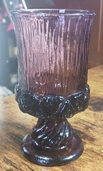 12 MCM Fostoria Sorrento Plum 5″ Wine Glass Heavy Pressed Stem 2832 1972 EUC