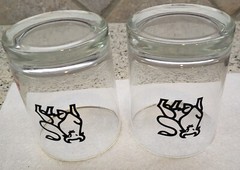 Vintage Set of 2 Fighting Bull Whiskey Glasses 12 fl oz
