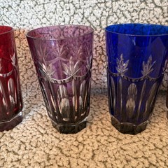 Crystal Clear Hand Cut 24% Lead Crystal Glasses Multi Color