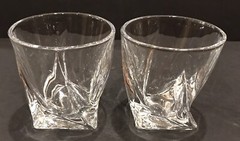 2 Mikasa Motion Double Old Fashioned Glasses 3 3/4″ Excellent Condition 10 Oz.