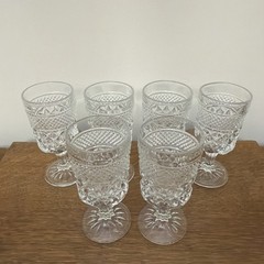 Vintage Anchor Hocking Wexford Water Goblets Clear Set of 6. 6 5/8” Tall
