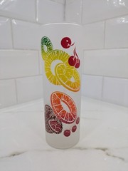 VTG Federal Fruit Pineapple Frosted Collins Zombie Glasses Barware Set of 3 60’s