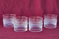 Mid Century Modern Iittala NIVA Finland Rocks Glass. Icicle Look. Tapio Wirkkala