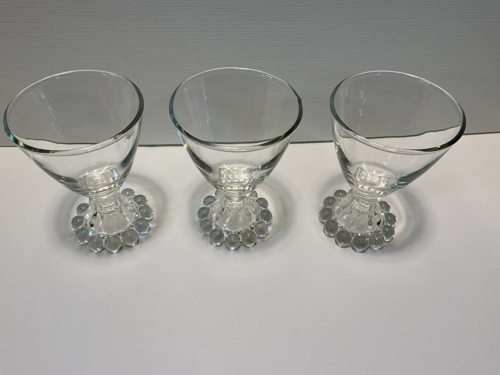Lot of 3 Anchor Hocking Berwick Water Juice Glass 4oz Goblets with Boopie Base