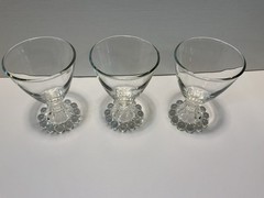 Lot of 3 Anchor Hocking Berwick Water Juice Glass 4oz Goblets with Boopie Base