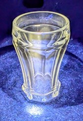 Vintage Crisa 8 Panel, Octagon Weighted Base Beer or Soda Glasses UV Reactive
