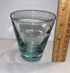 Vintage Flat Juice Glass Ripple Aqua by Libbey Glass Company