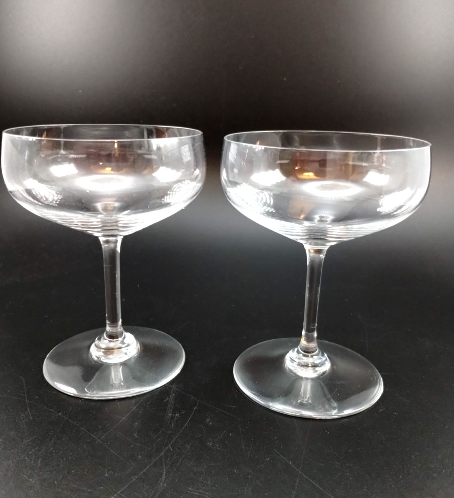 (2) BACCARAT CRYSTAL~MONTAIGNE~Coupe/Saucer Champagne Dessert glass~5.25″~XLNT