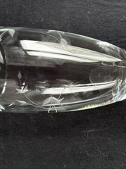 6 Vintage Sevron Moonglow Crystal Footed Iced Tea Glasses Tumblers