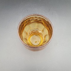 Anchor Hocking Georgian Glass Paneled Tumbler Amber Gold 5″