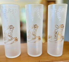 VTG Libbey MCM Fairy Nymph Frosted Highball Tom Collins Set EUC