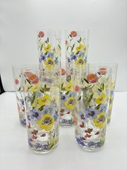 Mikasa Jolie Drinking Glasses Set Of 6 – 14 Oz Floral Cottagecore