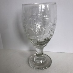 Libbey Orchard Fruit Water Wine Goblets 7″ Raised Design Stemmed 16 Oz Set of 3