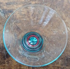 Dansk Spectra Cocktail Glasses Clear Different Color Bases 3.75″ Set Of 5