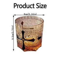 Hand Cut Glass Bohemian Style Crystal Whiskey Glasses 260ml/9oz-Luxury mens gift