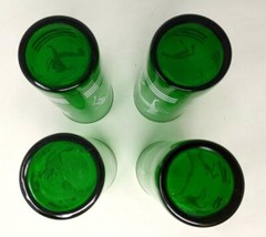 VTG MCM Lot of 4 Anchor Hocking Forest Green Glass Art Deco Glasses Tumblers A21