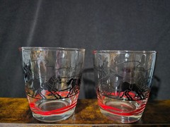 Vintage Hazel Atlas Stagecoach & Horses Sour Cream Glasses 1/2 Pint – Set of 2