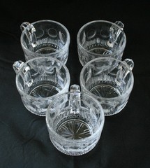 Manhatten Custard Glass Punch Cups Lot of 5 Vintage #QA08