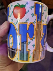 World Productions- NYC W/Green Type, Design P35 Coffee Cup