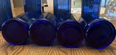 8 Vtg Anchor Hocking Essex Cobalt Blue 10 Panel 16 oz 6 3/8″ T glass Tumblers