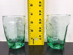 9 Libbey Chivalry Green Juice Glasses Set Rock Sharpe Textured Paneled Facet Lot