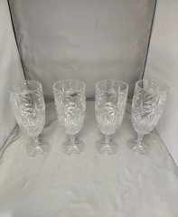 GODINGER SHANNON CRYSTAL SOUTH BEACH GOBLETS STEMS SET OF 4