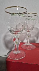 Irish Coffee Glasses Set of 4 Gold Rim Shamrock Design Decorative Glass